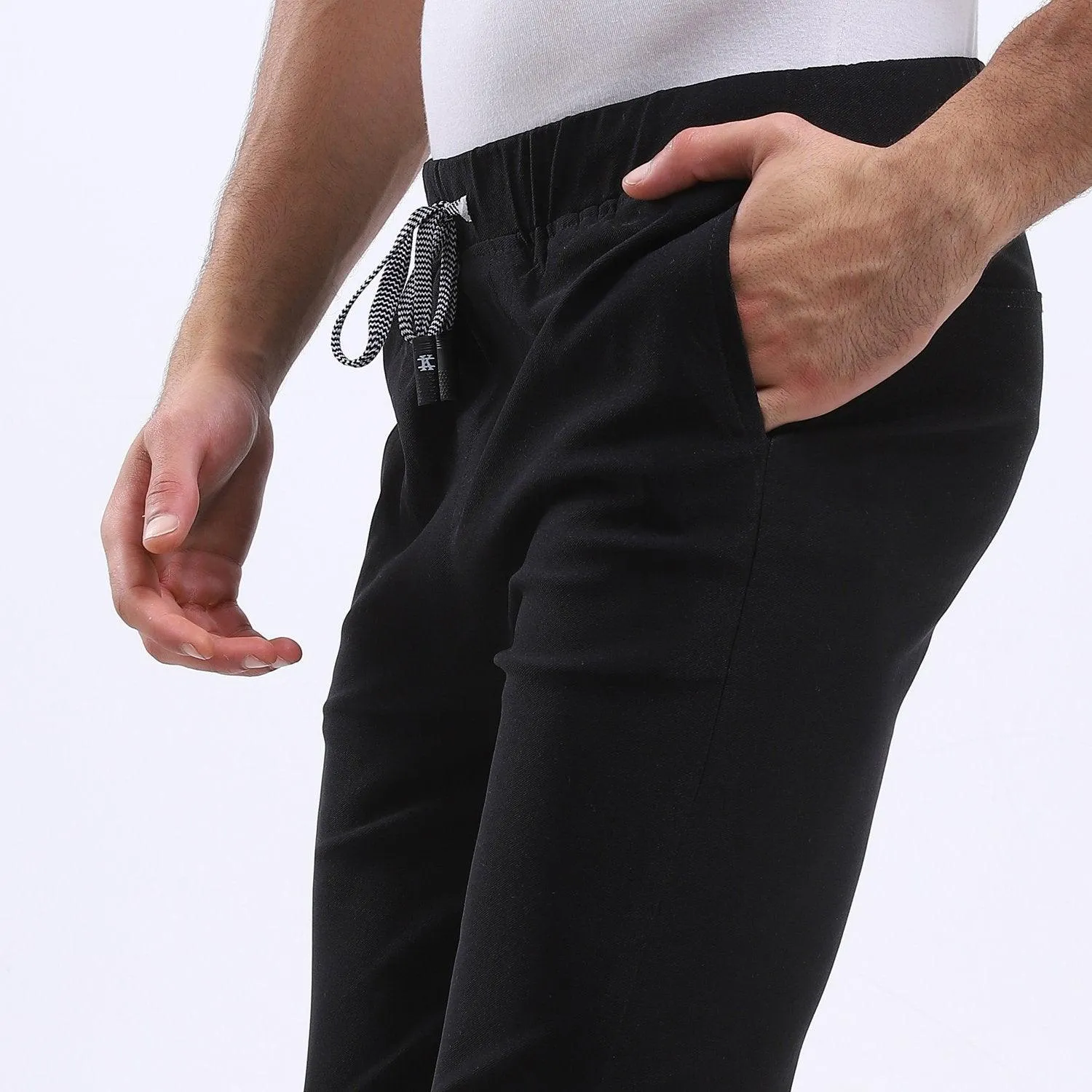 Gabardine -Side Zipped Pockets Pants Training Wear Relaxed Fit