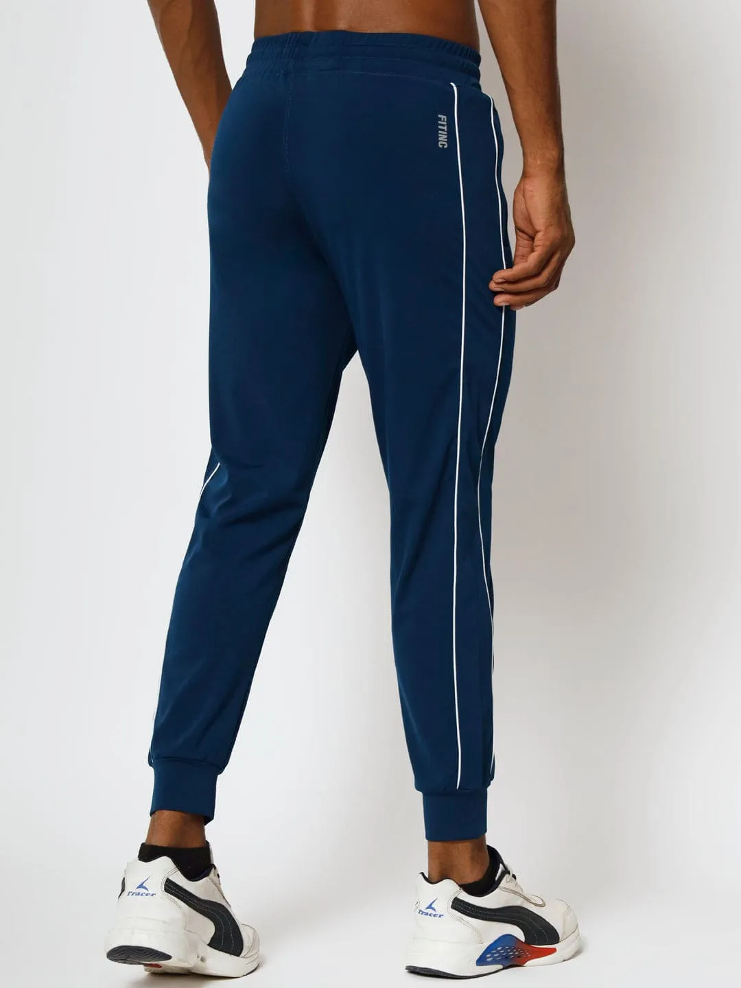Tapered Jogger with Pockets - Airforce high waisted Mesh Lined