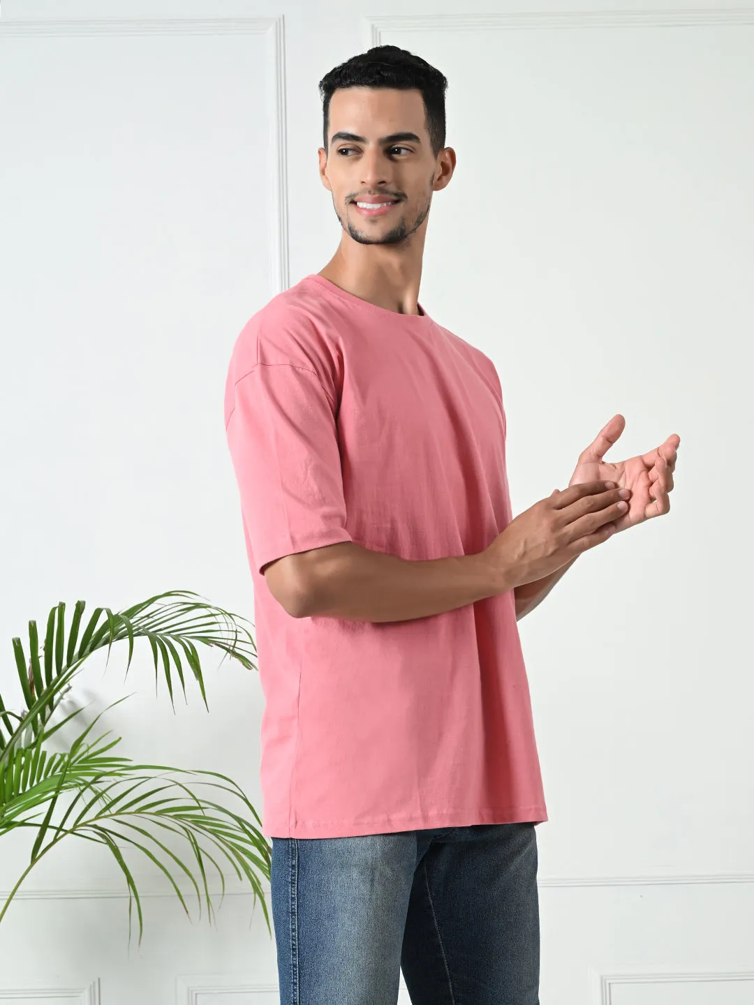 Relaxed Oversized 100% Cotton Solid Tee ?C Peach Chic And Comfortable Sleeveless
