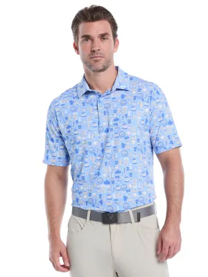 Comfortable Style Fit For Comfort Mens Celebration Feast Print Golf Polo