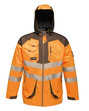 Regatta Mens Hi-Vis Waterproof Reflective Parka Jacket Virtual Mode