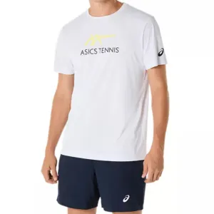 Recommended Short Sleeve Asics Men Court Graphic Tee - Brilliant White/Huddle Yellow