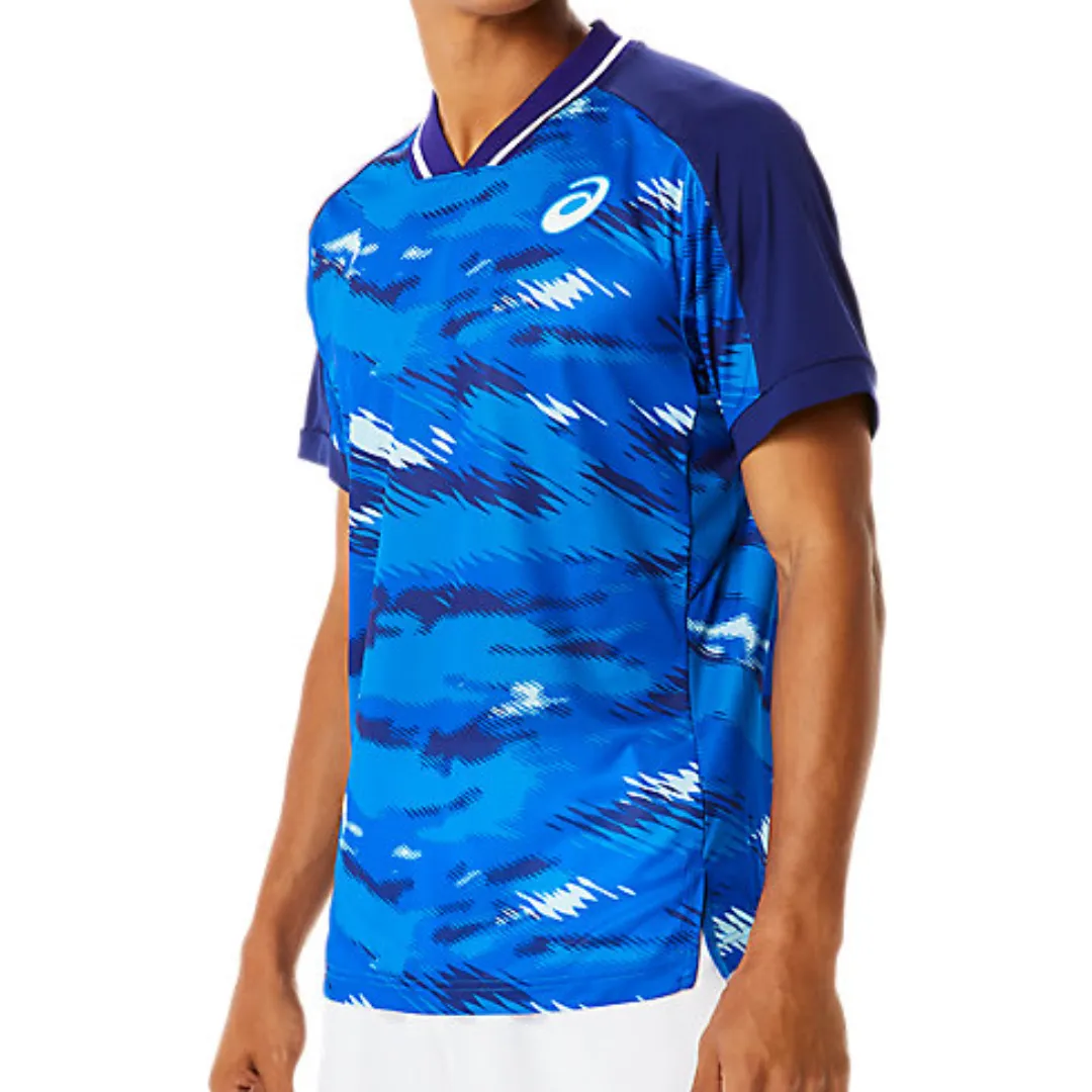 Quick Fit Comfort Asics Men Match Graphic Short Sleeve Top - Dive Blue