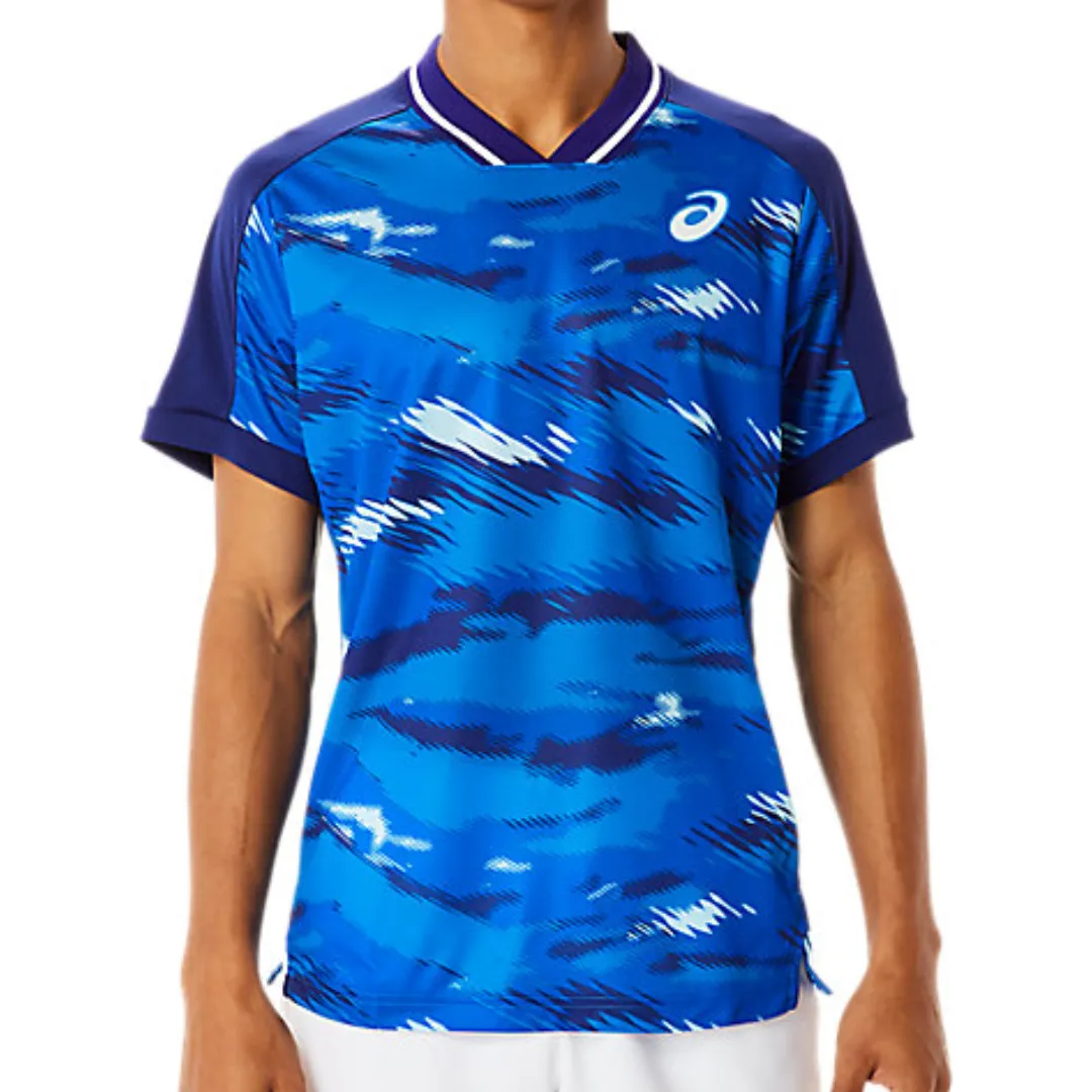 Summer cool Asics Men Match Graphic Short Sleeve Top - Dive Blue