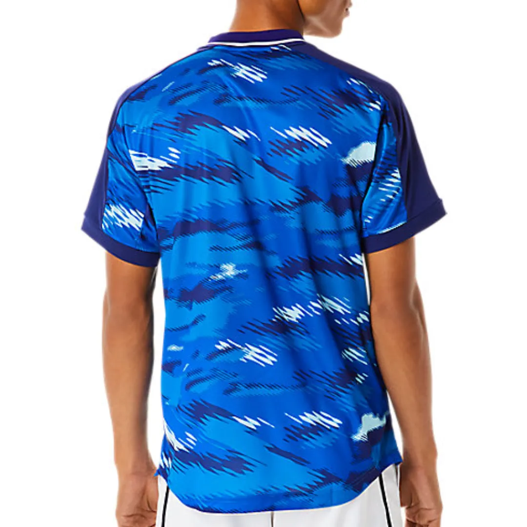 Asics Men Match Graphic Short Sleeve Top - Dive Blue Timeless Top