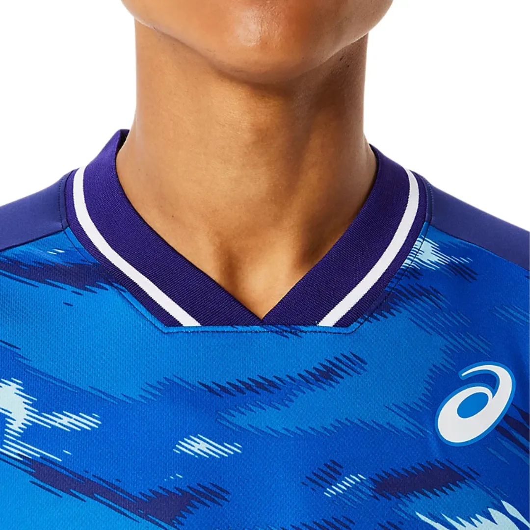 Asics Men Match Graphic Short Sleeve Top - Dive Blue casual top Stylish and Easygoing