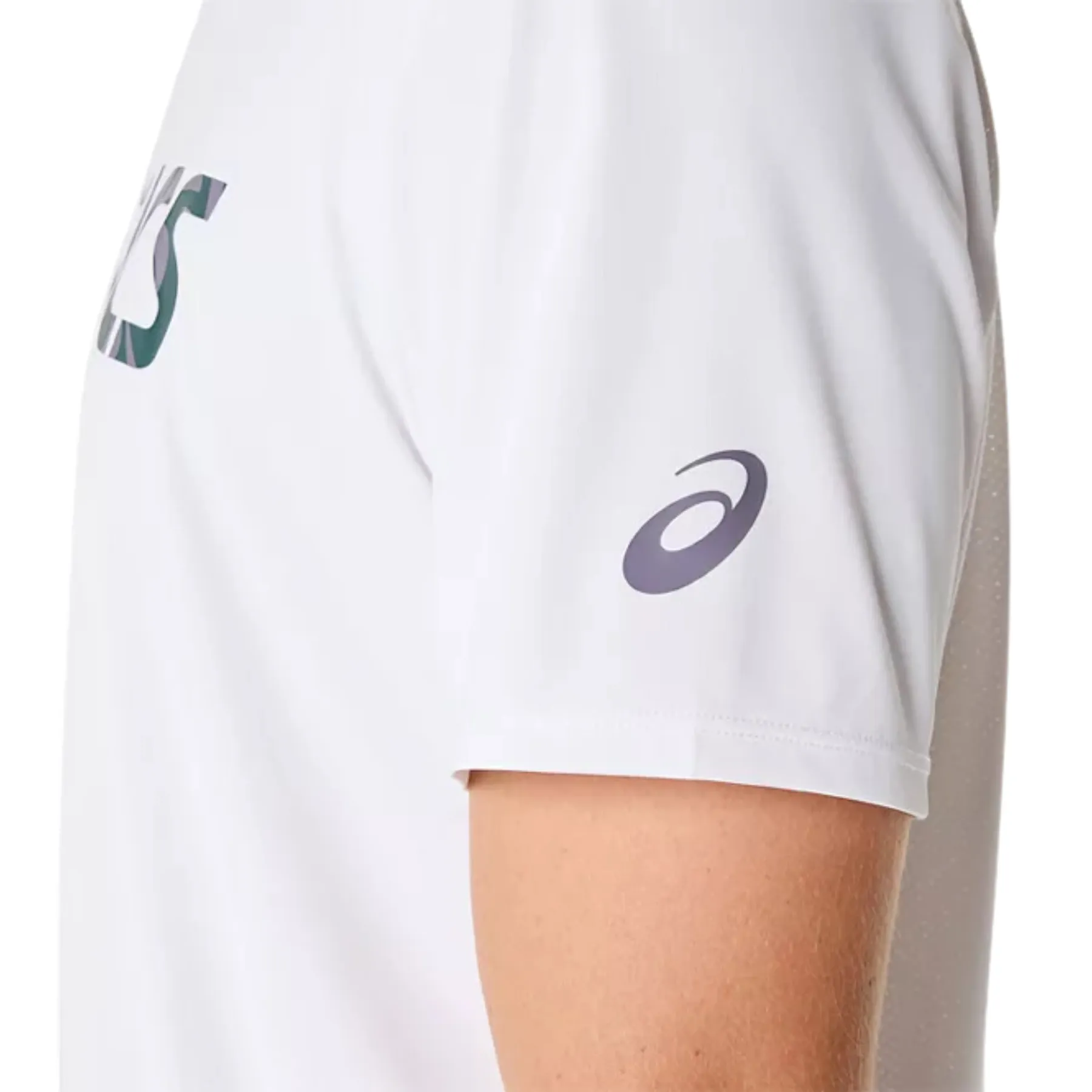Asics Match Seasonal Graphic Mens Tee - Brilliant White Fade Resistant Coating Premium Cotton