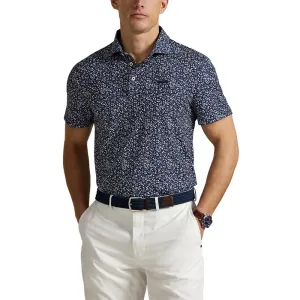 premium design Travel Ready RLX Ralph Lauren Printed Lightweight Airflow Golf Polo Shirt - Micro Toss Floral Refined Navy