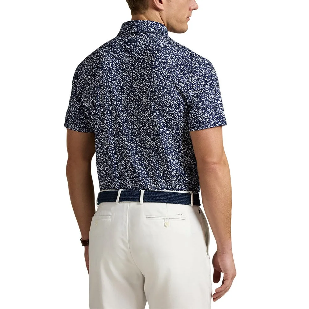 Trendy Wear RLX Ralph Lauren Printed Lightweight Airflow Golf Polo Shirt - Micro Toss Floral Refined Navy