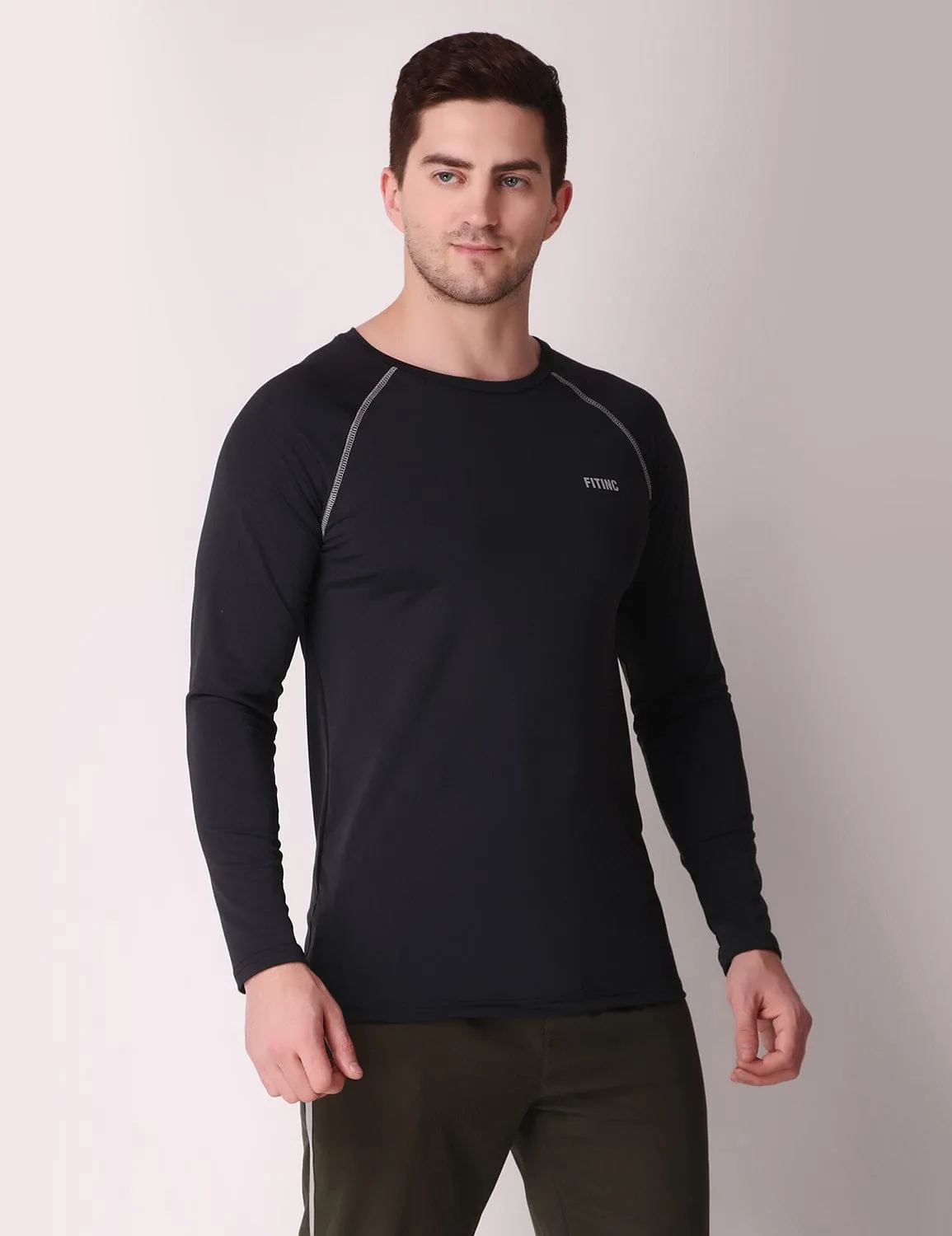 Dryfit Stretch Full-Sleeve T-Shirt - Black Comfortable Wear Comfy Touch
