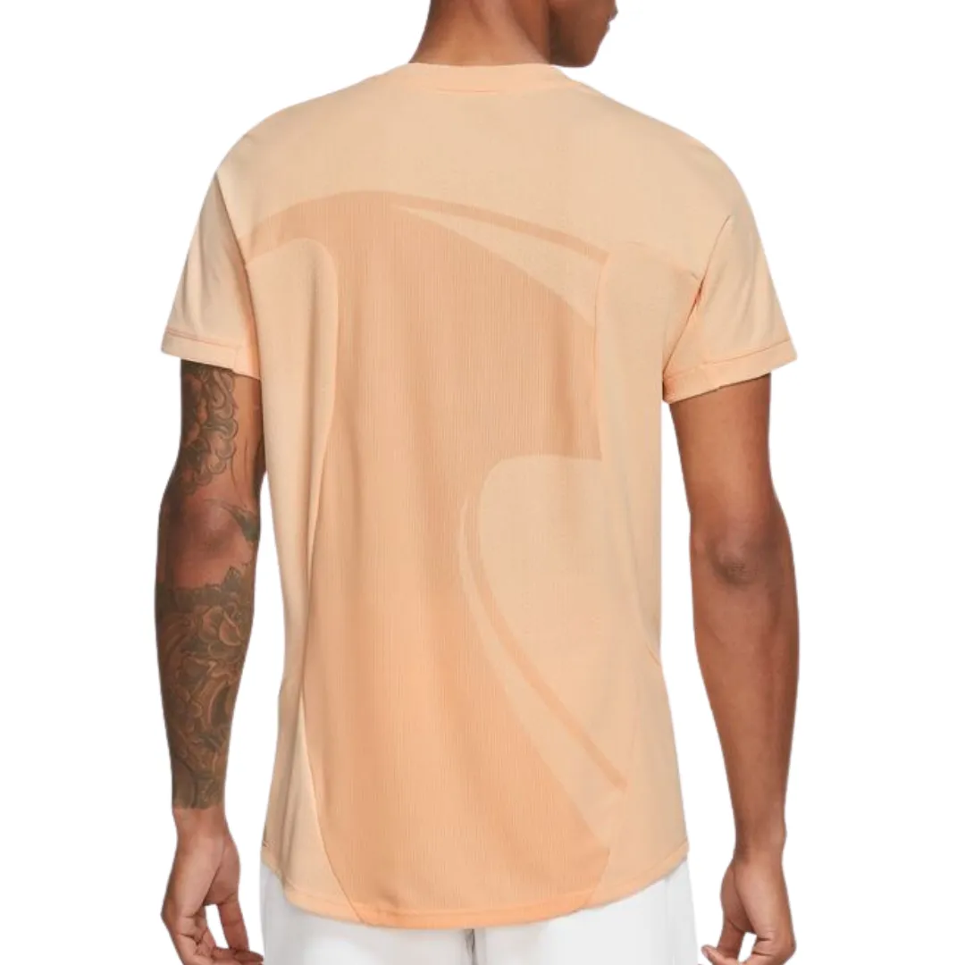 Nike Rafa Men  Dri-Fit ADV Short-Sleeve Tennis Top - Ice Peach/Black QuickDryTechnology