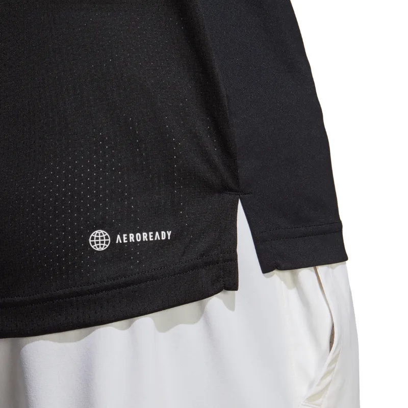 Adidas Club Mens Tennis Polo Shirt - Black Relaxed Comfort Durable Shirt