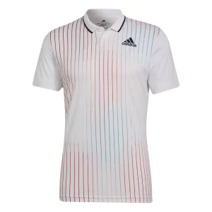 Luxe Apparel Smart Fit Adidas Melbourne Free lift Polo - White/Legacy Burgandy/Sky Rush