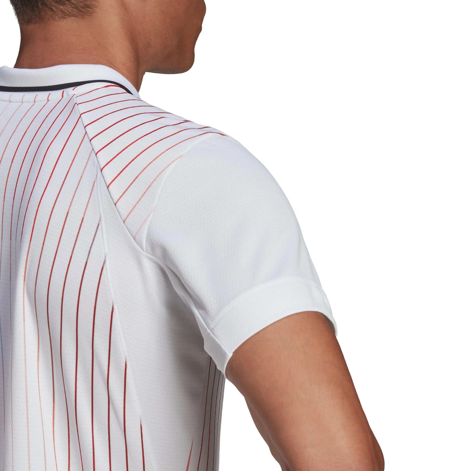 Minimalist Look Adidas Melbourne Free lift Polo - White/Legacy Burgandy/Sky Rush