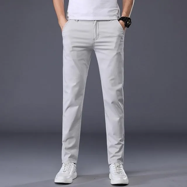 West Louis? Men's Classic Business Cotton Trousers Comfy Texture