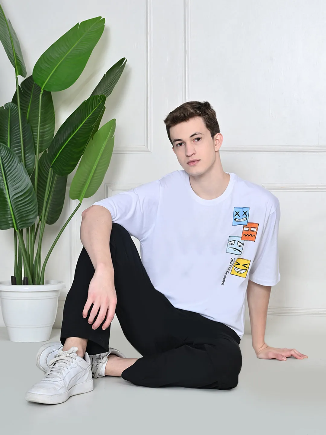 Everyday 100% Cotton BoxFaces T-shirt ?C White All Season Wear