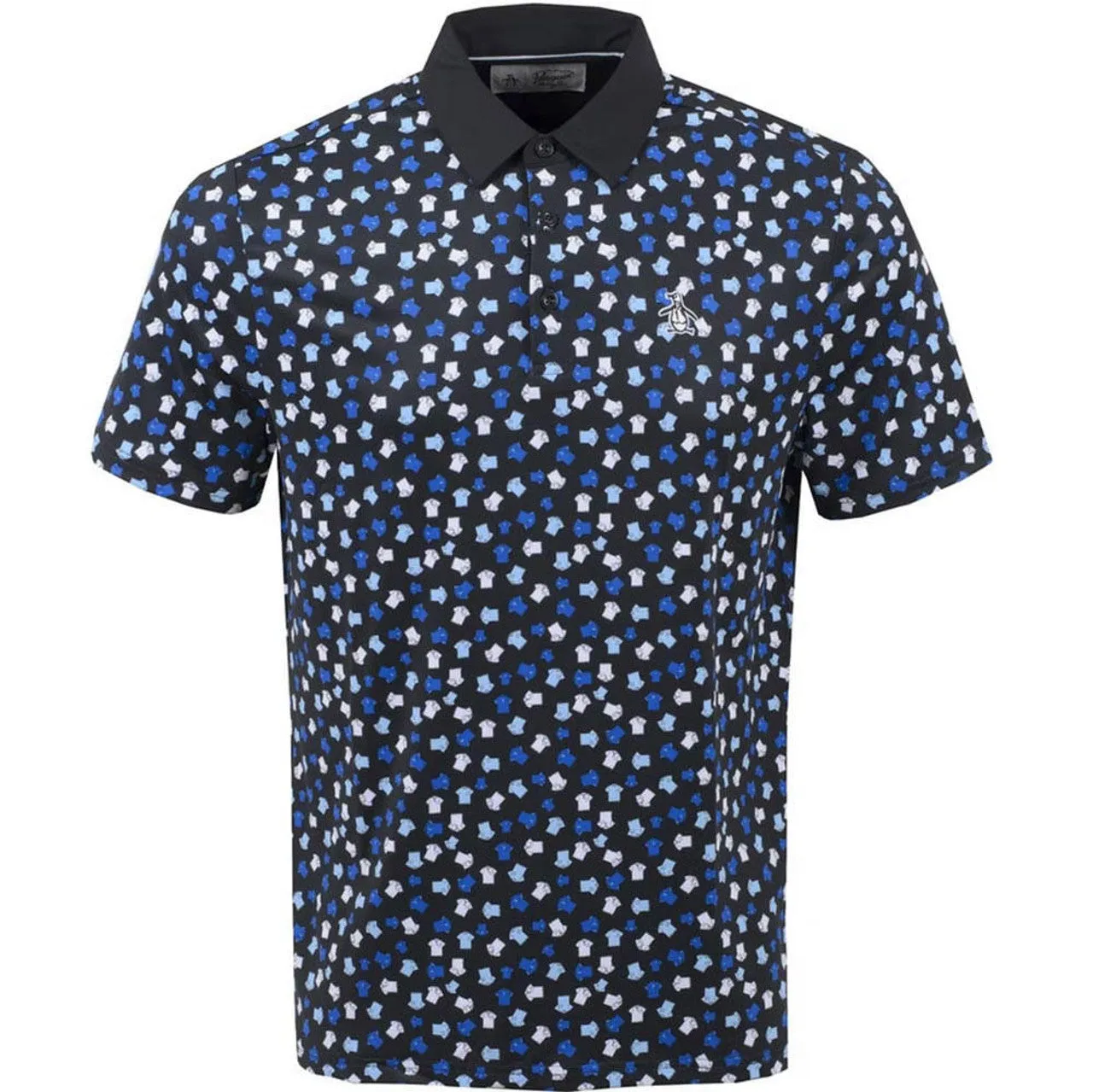 Original Penguin Mens Whimsical Earl Print Golf Polo - CAVIAR Urban Look All-Season Comfort
