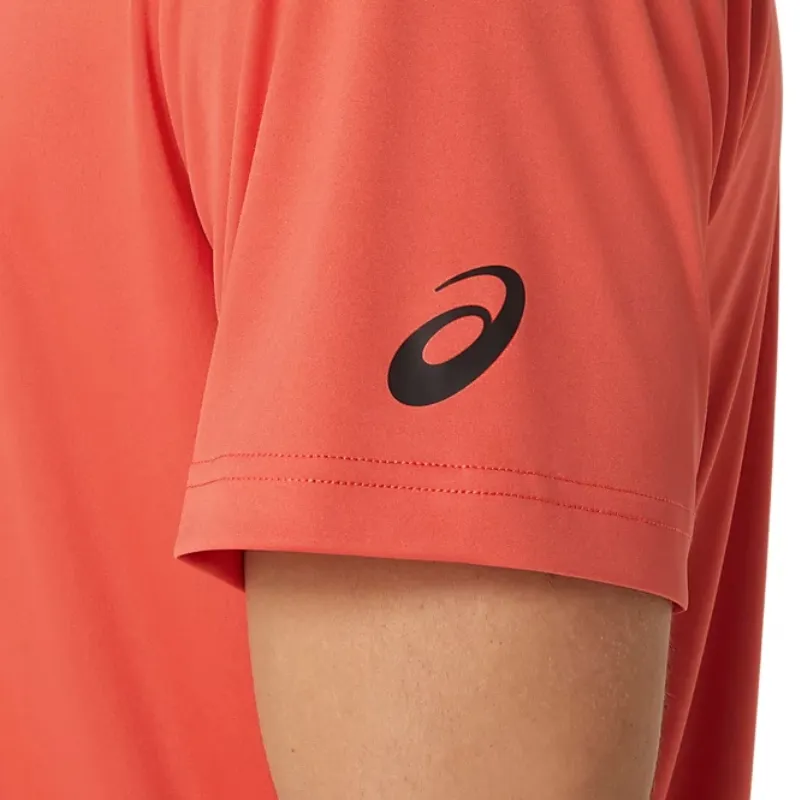 Asics Mens Court GS Graphic Tee - Red Snapper Self Fabric Tape