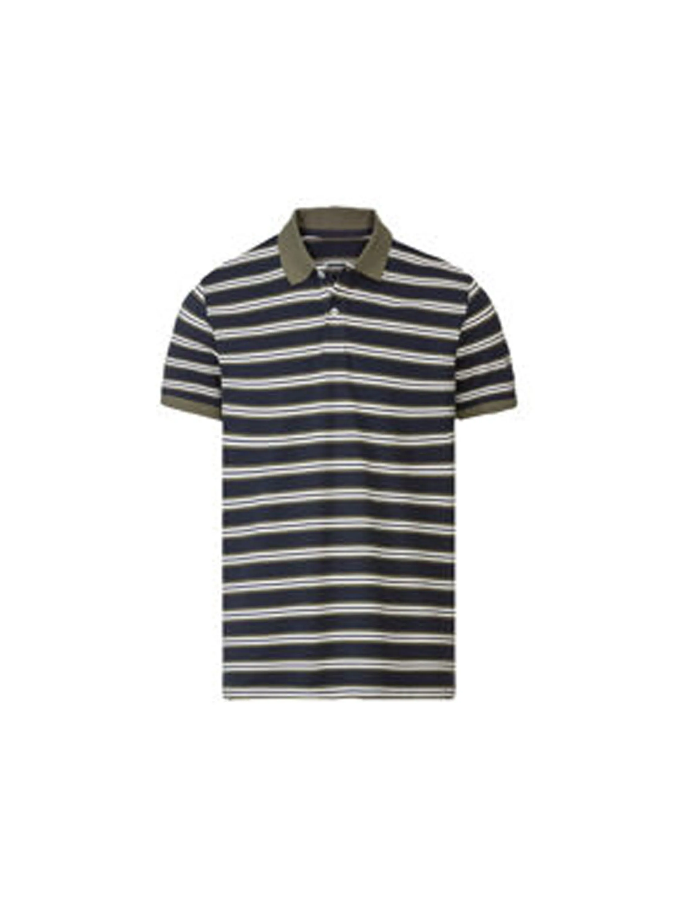 Cotton fabric Relaxed Vibe Men's Striped Polo T-Shirt,Multi
