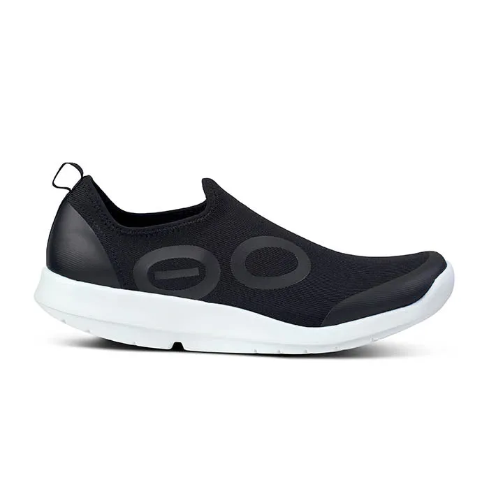 Mens Oofos Oomg Sport in White/Black Breathable Textile Lining