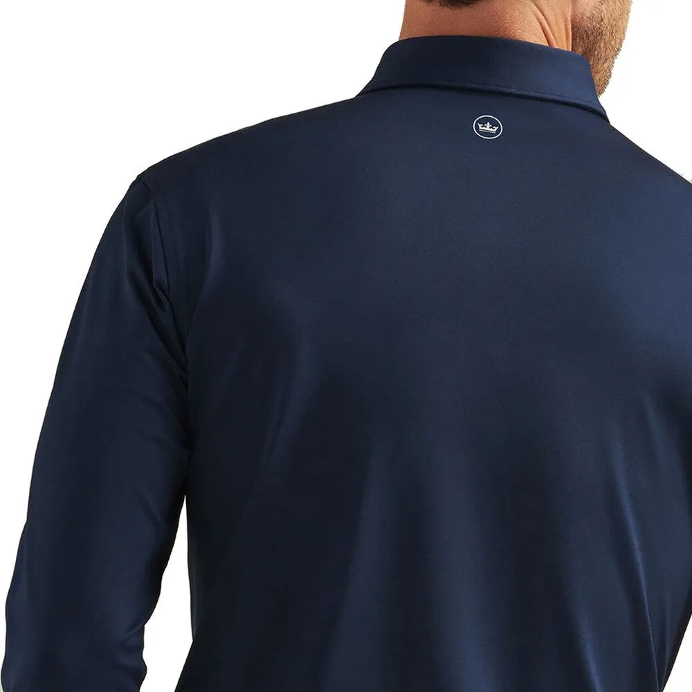 Peter Millar Performance Stretch Jersey Long Sleeve Golf Shirt - Navy Soft Top