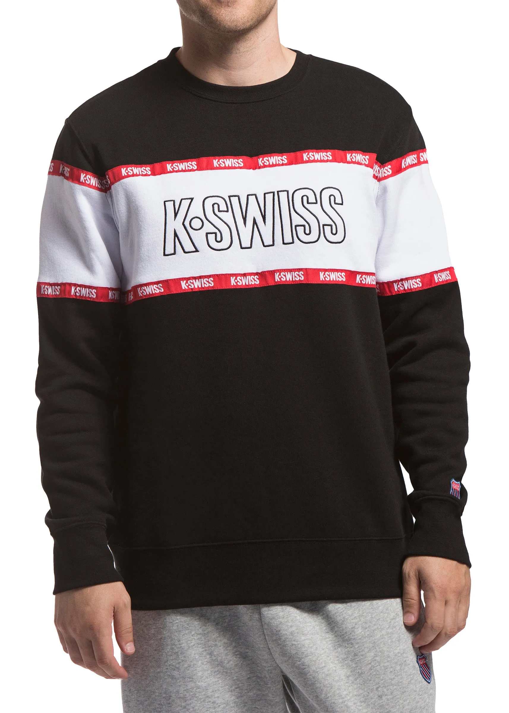 102449-008 | MENS SWISS TAPE FLEECE CREW | BLACK budget-friendly Stylish Fit