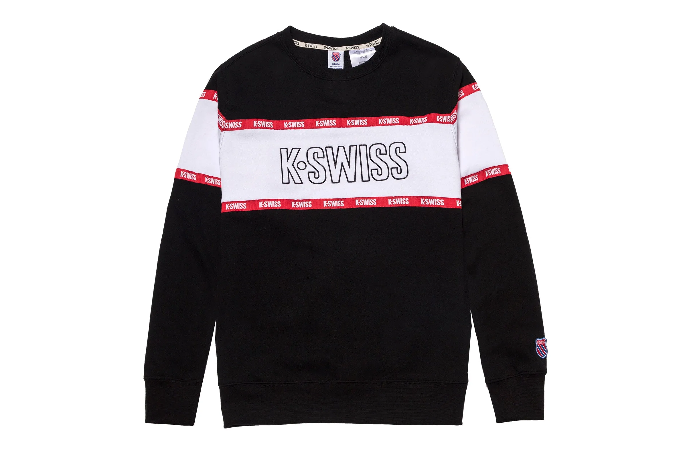 102449-008 | MENS SWISS TAPE FLEECE CREW | BLACK Lightweight Design