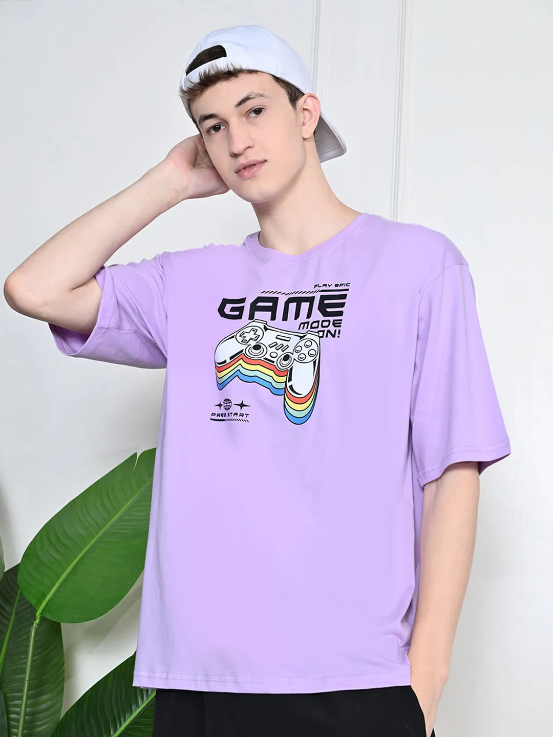 Breathable Essentials Standard Body Fit Everyday 100% Cotton Gaming T-shirt ?C Lavender