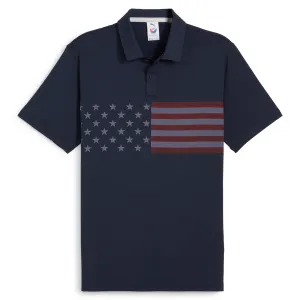 Breathable Textile Sporty Fashion Volition Stars & Bars Golf Polo