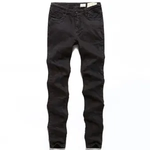 Versatile Weekend Style Earthy Modern Minimalist Office Wear West Louis? Black Denim Ripped Jeans
