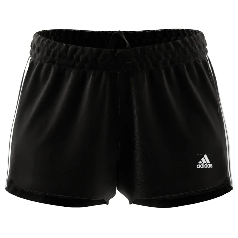 Adidas Pacer 3 Stripe Knit Short - Black/White Port Pocket Design Breathable Motion