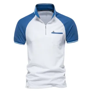 Weekend Casual West Louis? Men Cotton Front Pocket Business Style Polo Shirt