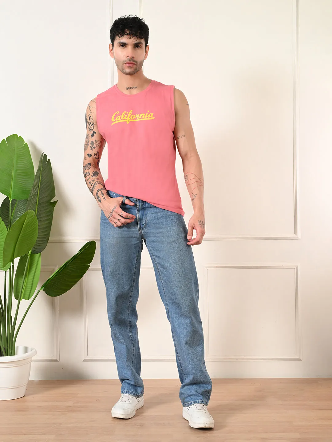 Dad Core Easy-Wear California Cotton Sando ?C Peach