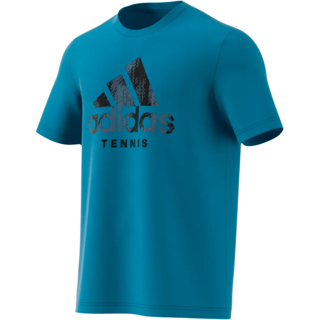 Day-to-Day Comfort Adidas Graphic Logo Tee - Cat Camo/Sonic Aqua