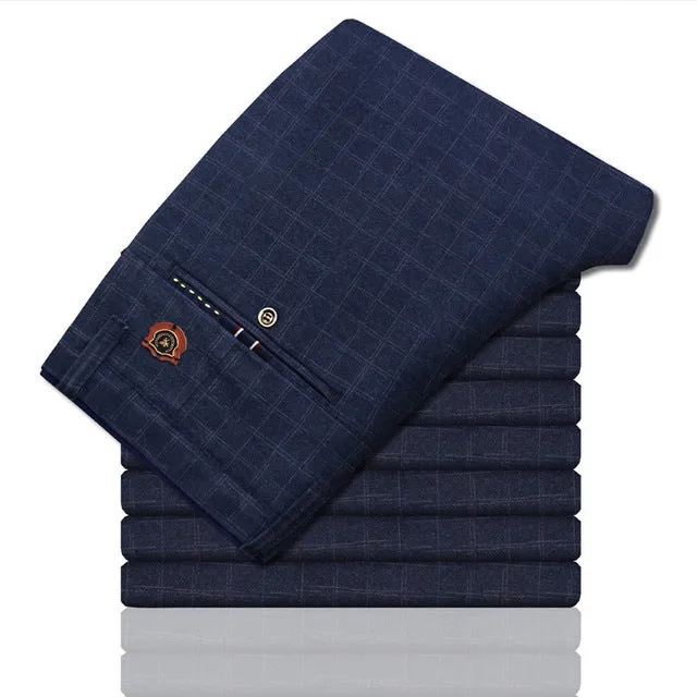 Winter Wear West Louis? Plaid Elasticity Stretch Classic Dress Pants