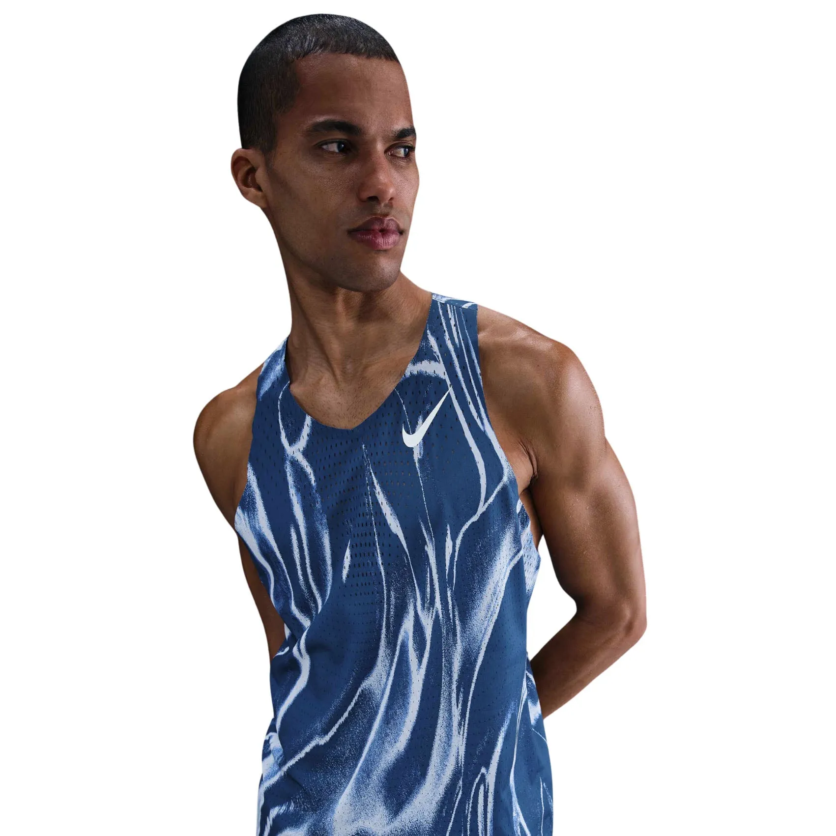 Flexible Ribbed Cuffs Mens Nike DriFit ADV Aeroswift Singlet