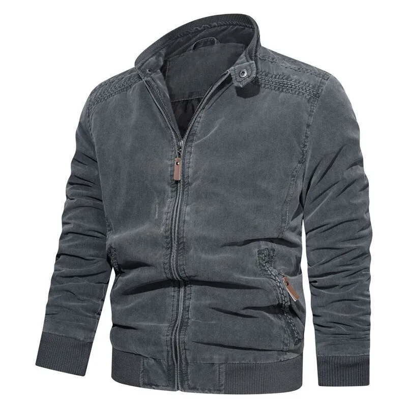 West Louis? Mens Spring Casual Fleece Tactical Bomber Jacket Serene Ease