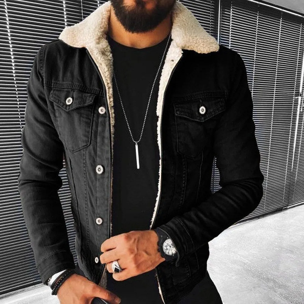 West Louis? Motorcycle Style Cotton Padded Denim Jacket Matte Tone
