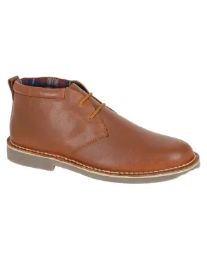 Toe Protection Roamers Mens Brown Tumbled Leather Desert Boots