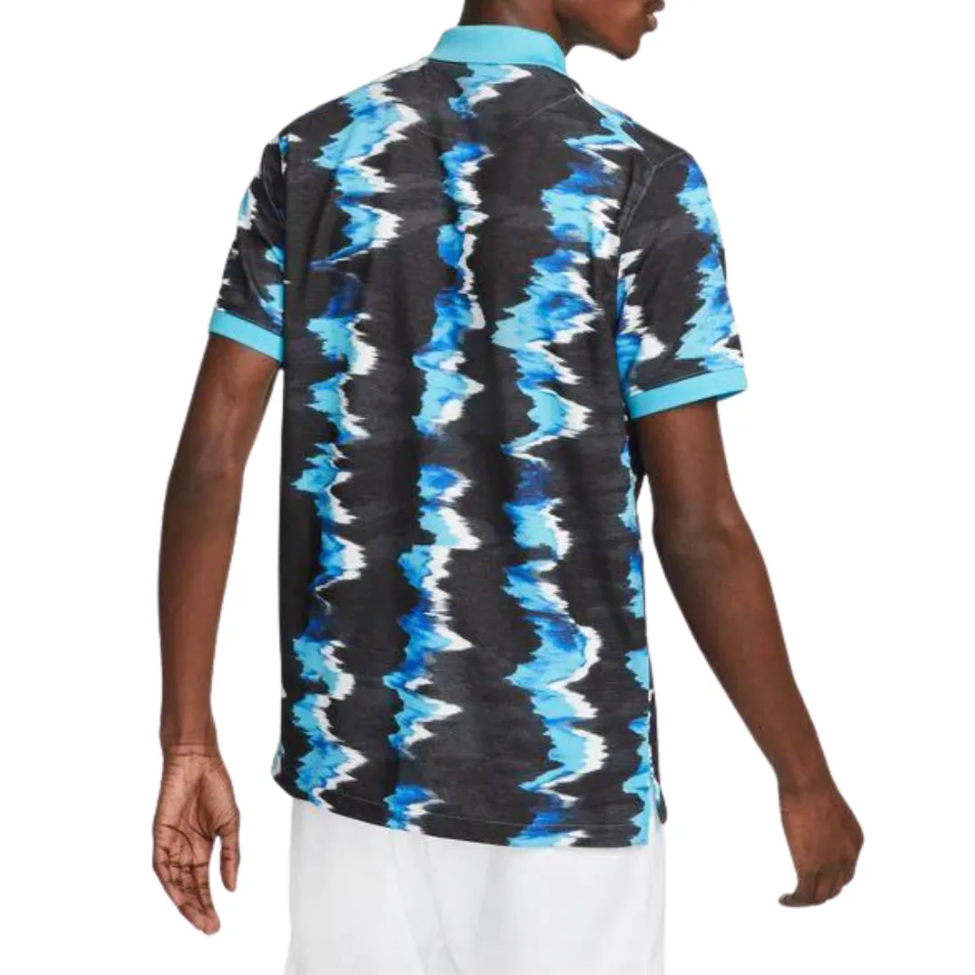 Nike Polo Men Printed Slim-Fit - Baltic Blue Matte Surface Texture
