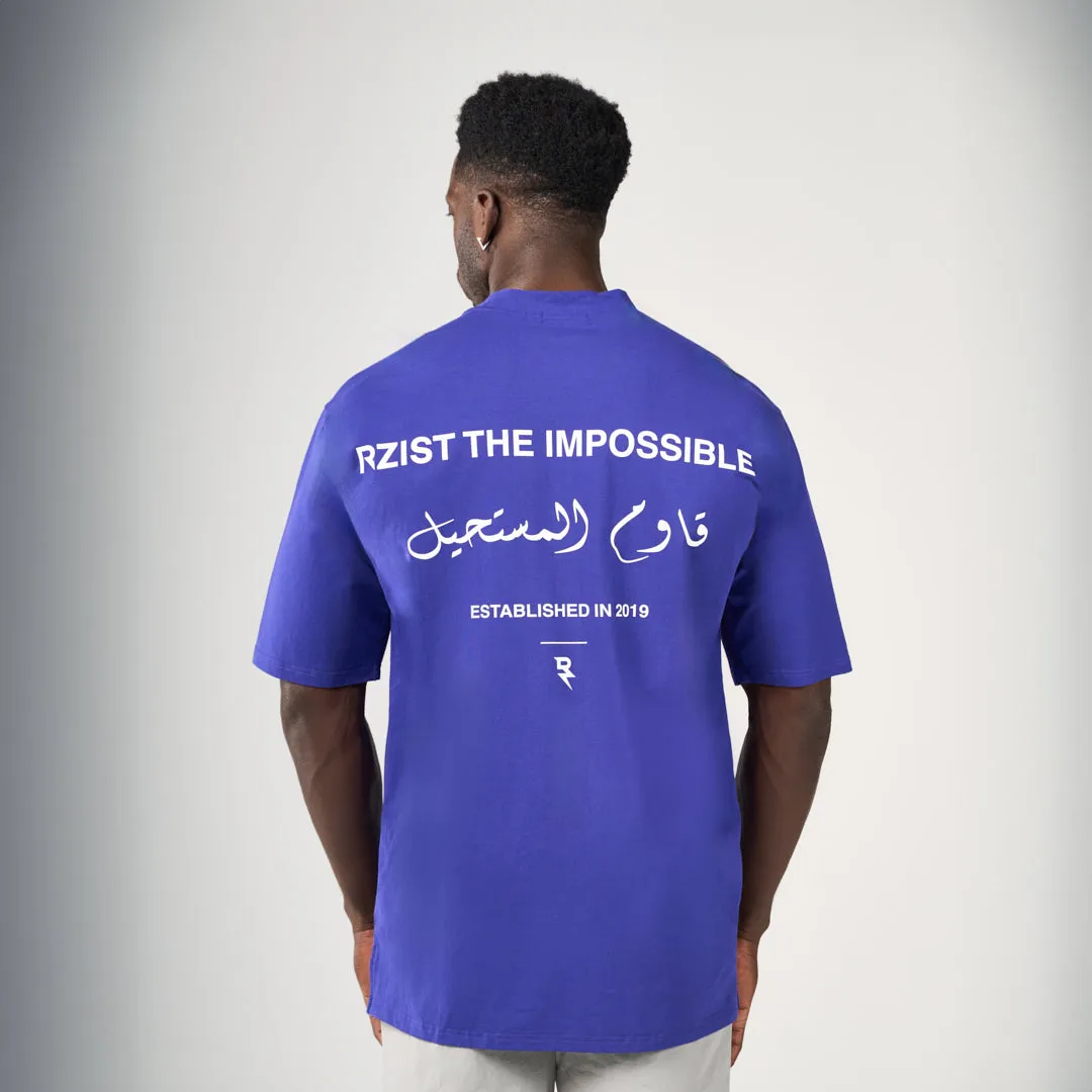 The Impossible Oversized T-Shirt - Indigo Blue Spandex Enhanced Elasticity
