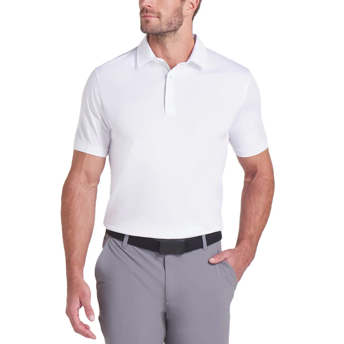 Solid Color Relaxed Wearable Puma Pure 2.0 Golf Polo Shirt - Puma White