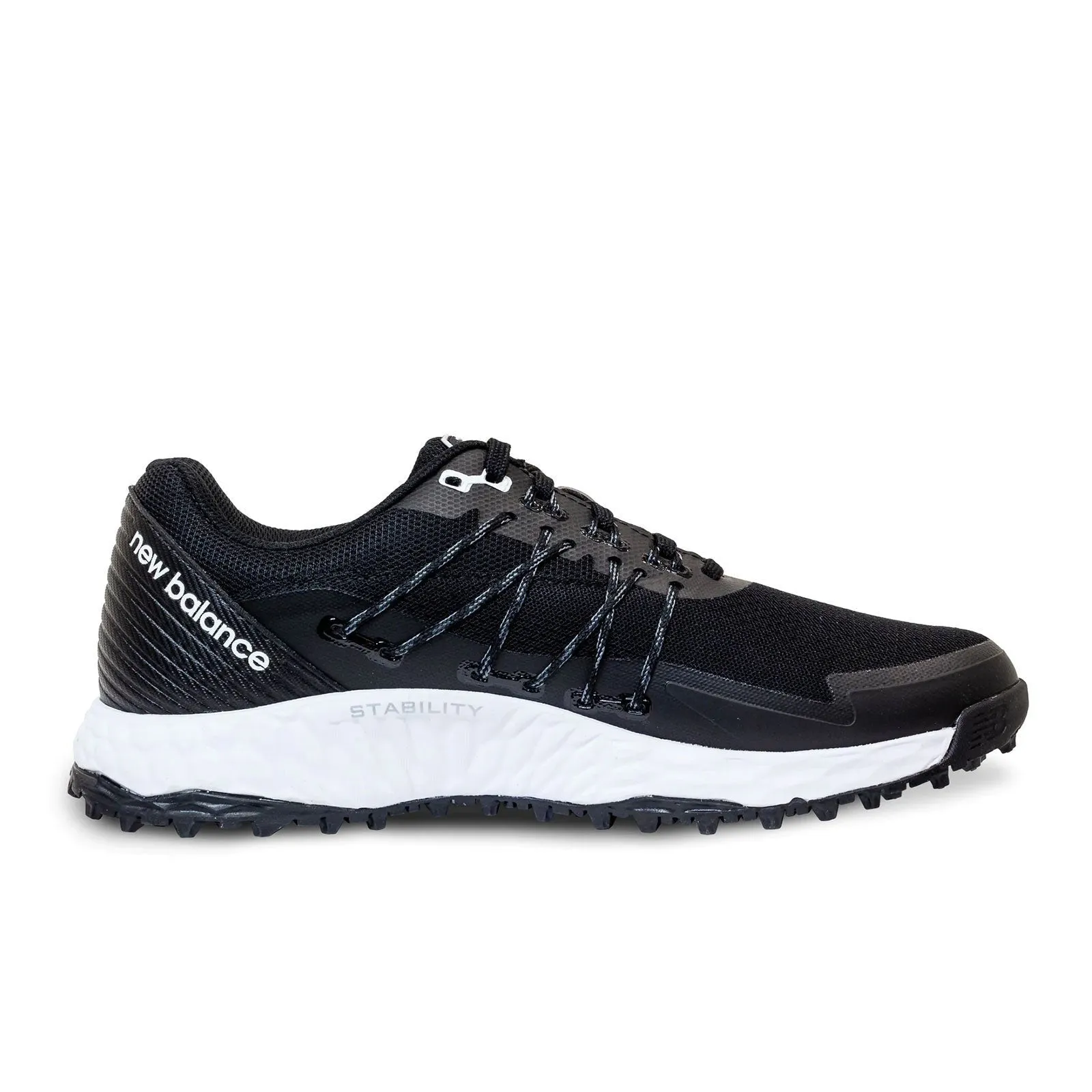New Balance Mens Fresh Foam Pace SL Golf Shoe - BLACK / WHITE Daily Comfort