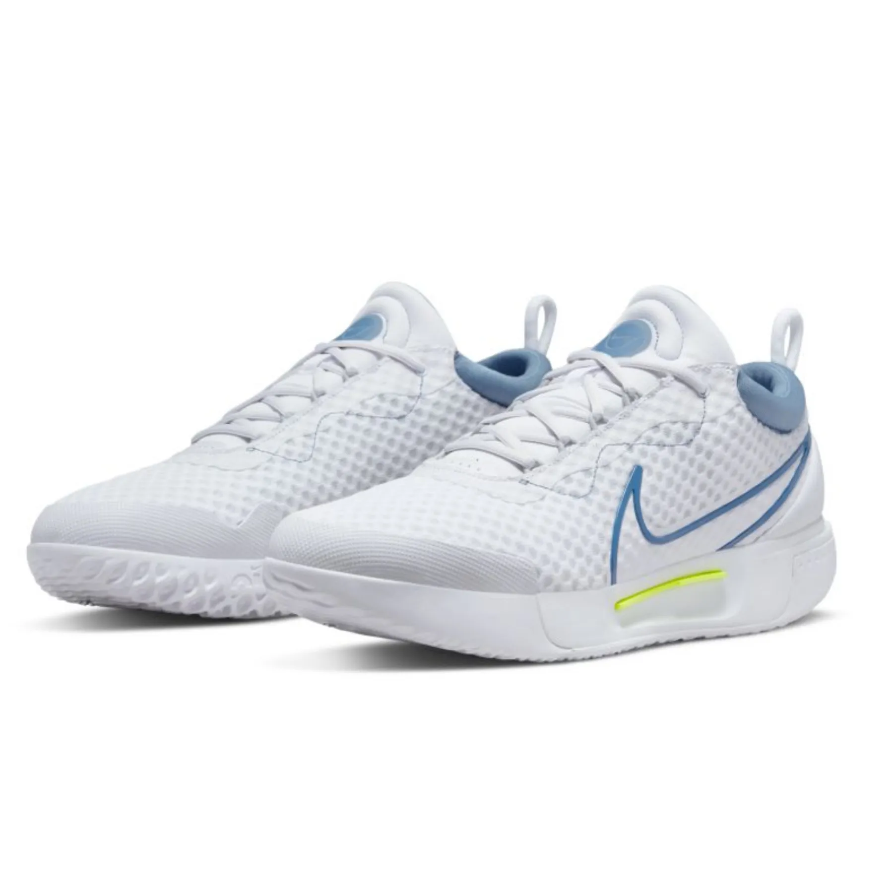Nike  Court Zoom Pro Men Hard Court Tennis Shoes -White Mystic Navy-Ashen Slate-Grey Fog Mesh Upper Light Motion