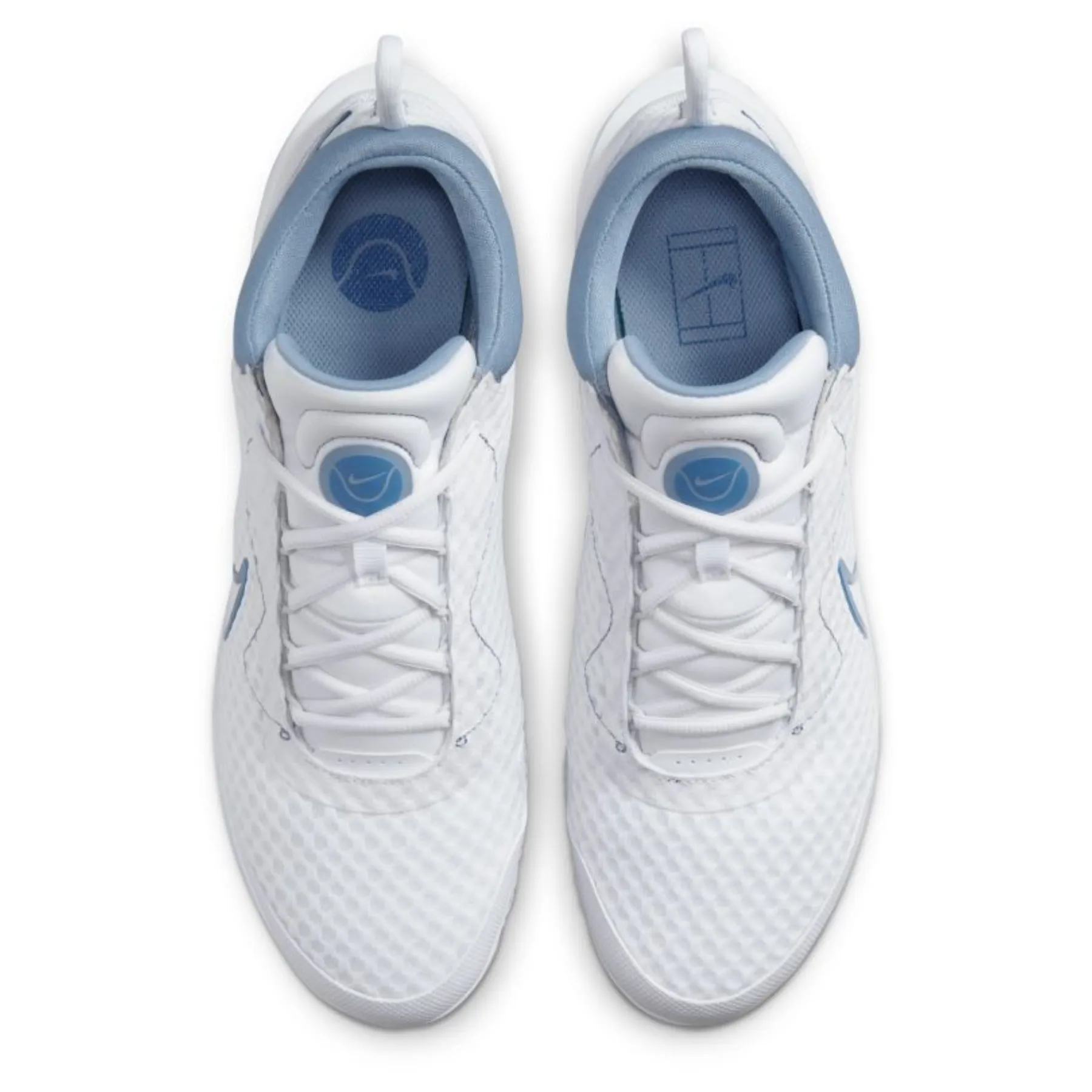 Nike  Court Zoom Pro Men Hard Court Tennis Shoes -White Mystic Navy-Ashen Slate-Grey Fog neutral support