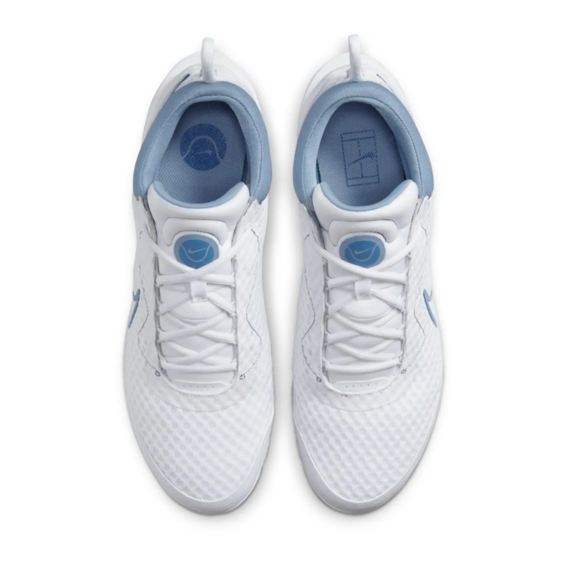 Customizable Insole Compression Molding Technology Nike  Court Zoom Pro Men Hard Court Tennis Shoes -White Mystic Navy-Ashen Slate-Grey Fog