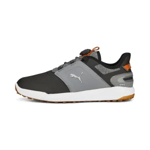 Breathable Structure Traction Control IGNITE ELEVATE DISC Spikeless Golf Shoes | Puma Black / Quiet Shade / Gum