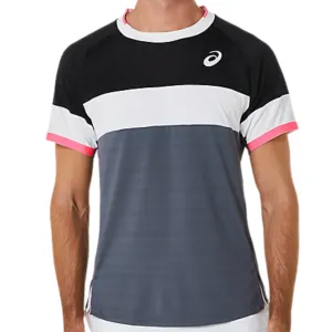 Asics Match Short Sleeved Men Top - Performance Black/Carrier Grey Non Shrink Material