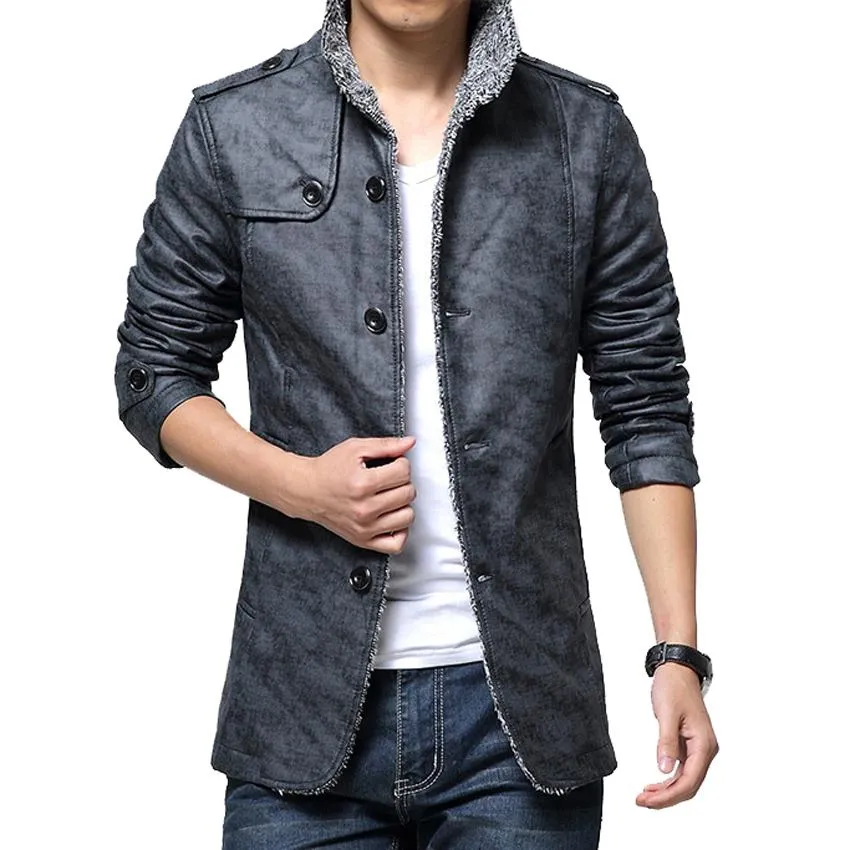 West Louis? Winter Men's Leather Jackets Smooth Edge Binding Lightweight clothing