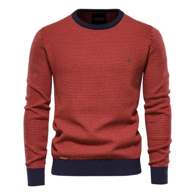 West Louis? Casual Warm High Quality O-Neck  Knitted Pullover Teen Fresh Casual Polo